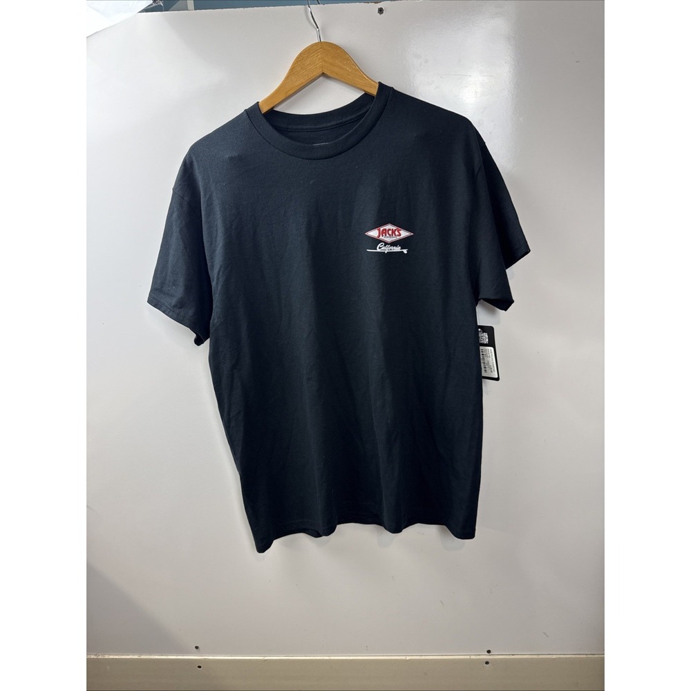 Jack's Surfboards California T Shirt Mens L Black Graphic Cotton Short Sleeve